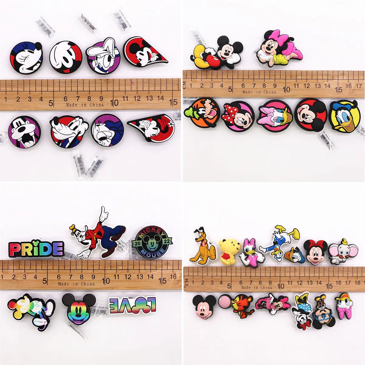 1 Pcs Cartoon Mickey Mouse PVC Shoe Charms Accessories Minnie Designer Upper Decorations Pride Clog Pins Buckle Fit Kids Gifts