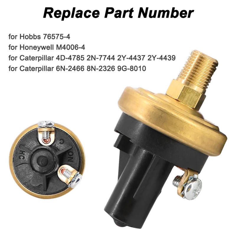 Adjustable Pressure Switch Normally Open 1/8-27NPT Set at 4 PSI Highest to 7PSI for Hobbs 76575-4 Honeywell M4006-4 CAT 4D-4785