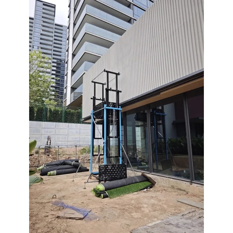 Ascenseur d'échafaudage Mobile électrique, capacité de 500KG, hauteur 6M 12M, avec plate-forme pliante télécommandée pour les travaux de Construction
