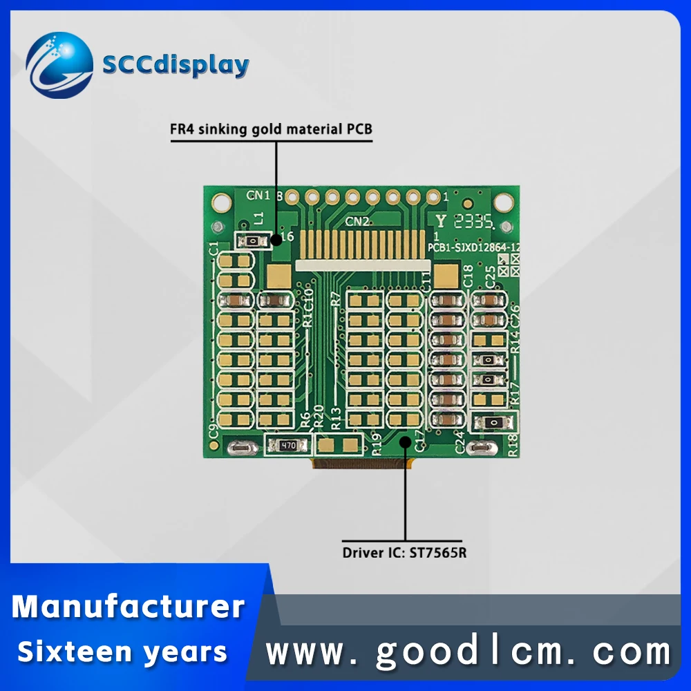 Single color COG 12864 screen SJXD12864-12 small instrument 128X64 Graphic dot matrix LCM display module ST7565R controller