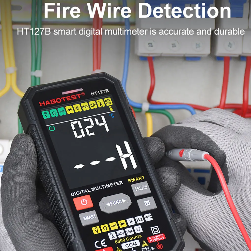 Multímetro Digital, herramienta amperométrica, probador de rango, suministro de prueba HT127B
