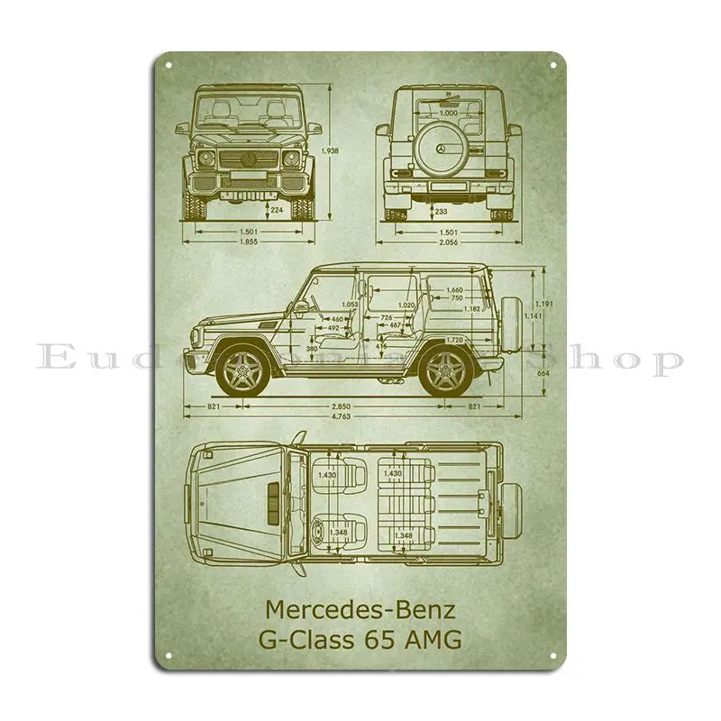 Mercedesbenz Gclass 65 Metal Plaque Designing Designing Garage Cinema Wall Mural Tin Sign Poster