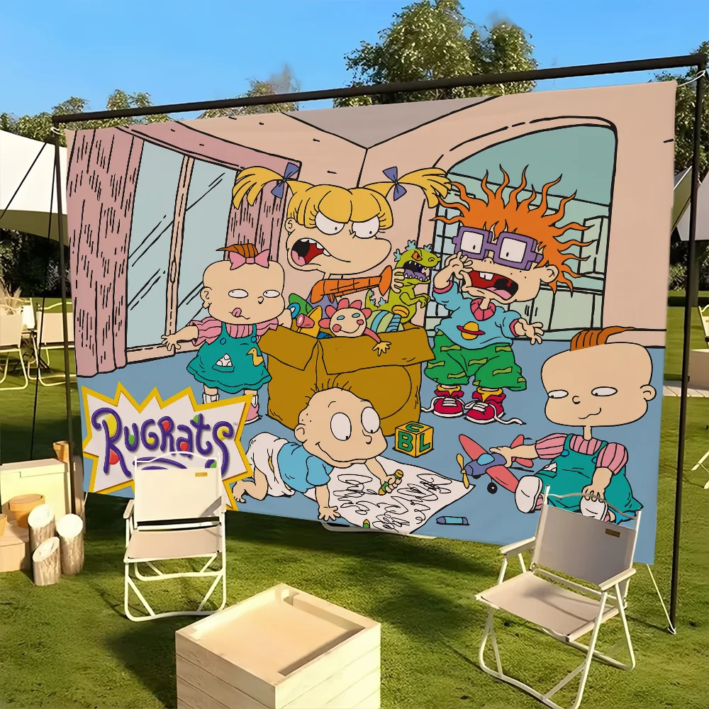 Cartoon R-Rugrats Funny Flag For Picnic Party Art Home Decoration Outdoor Camping Banner