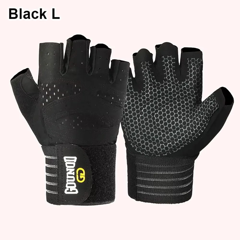 

1Pair Half Finger Weight Lifting Glove Breathable Anti-Slip Weightlifting Gloves Wristband Support Bodybuilding Powerlifting