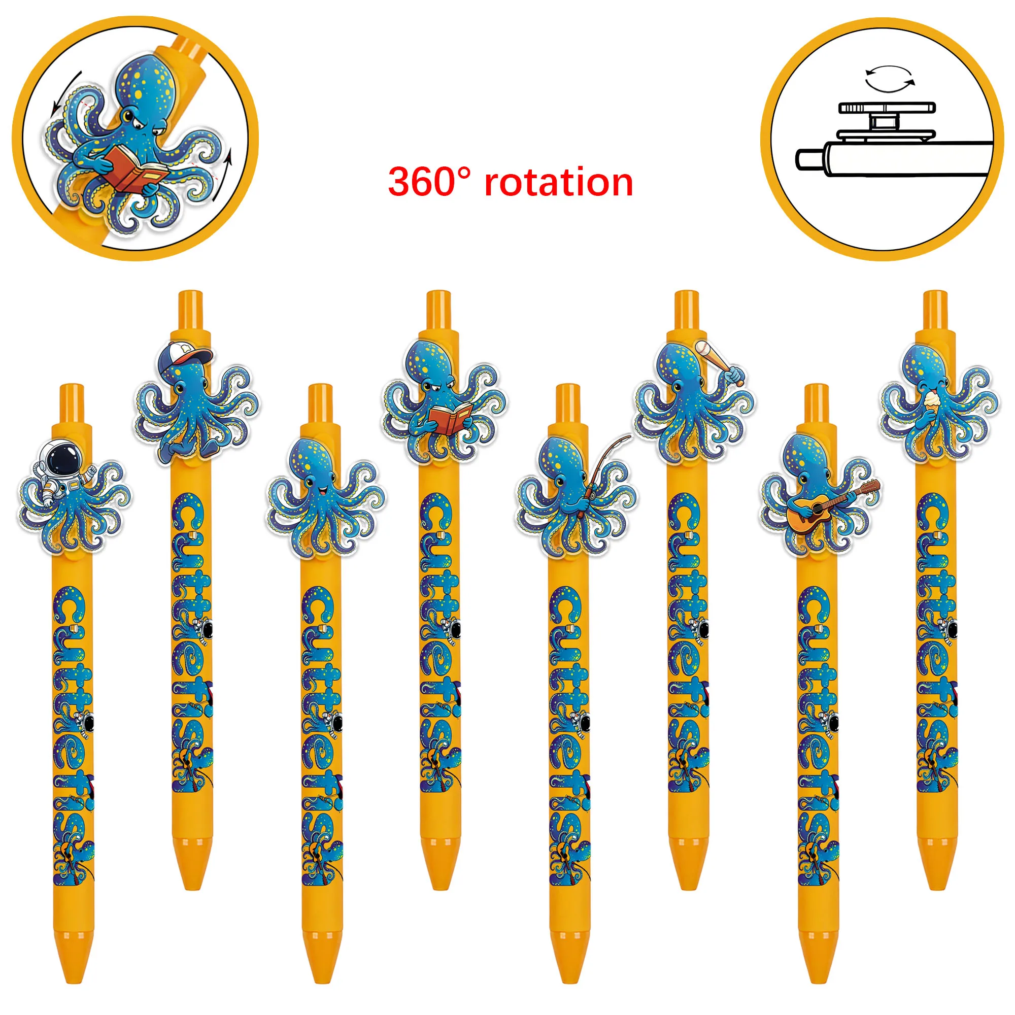 

11 pieces of rotatable pattern ballpoint pens - creative shaped signature pens - pattern random gift pens