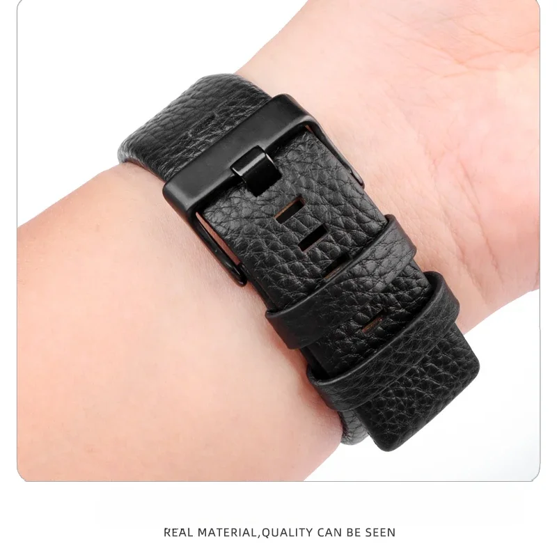 For Diesel Chameleon Smooth Anti-Allergy Cowhide 24 26 27 28 30 Dz4318 7395 7370 7391 7396 Waterproof Genuine Leather Watchband