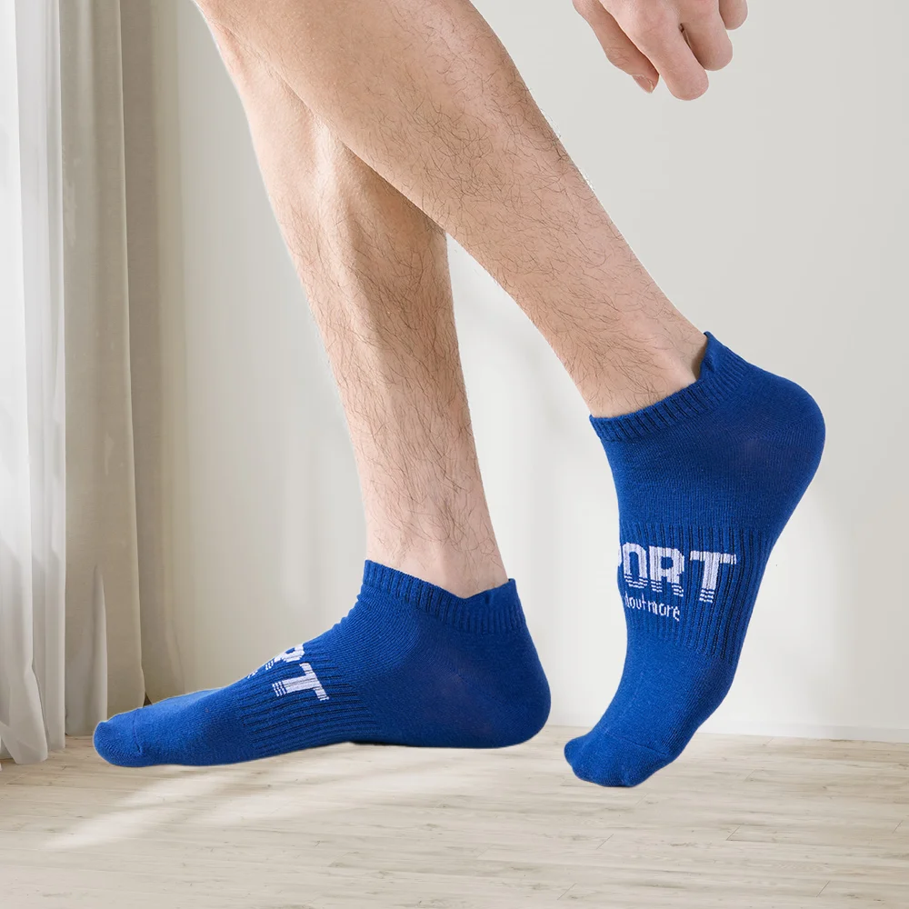 Calcetines tobilleros transpirables y cómodos para hombre, calcetín de corte bajo con estampado de letras atléticas, alta calidad, 5 pares