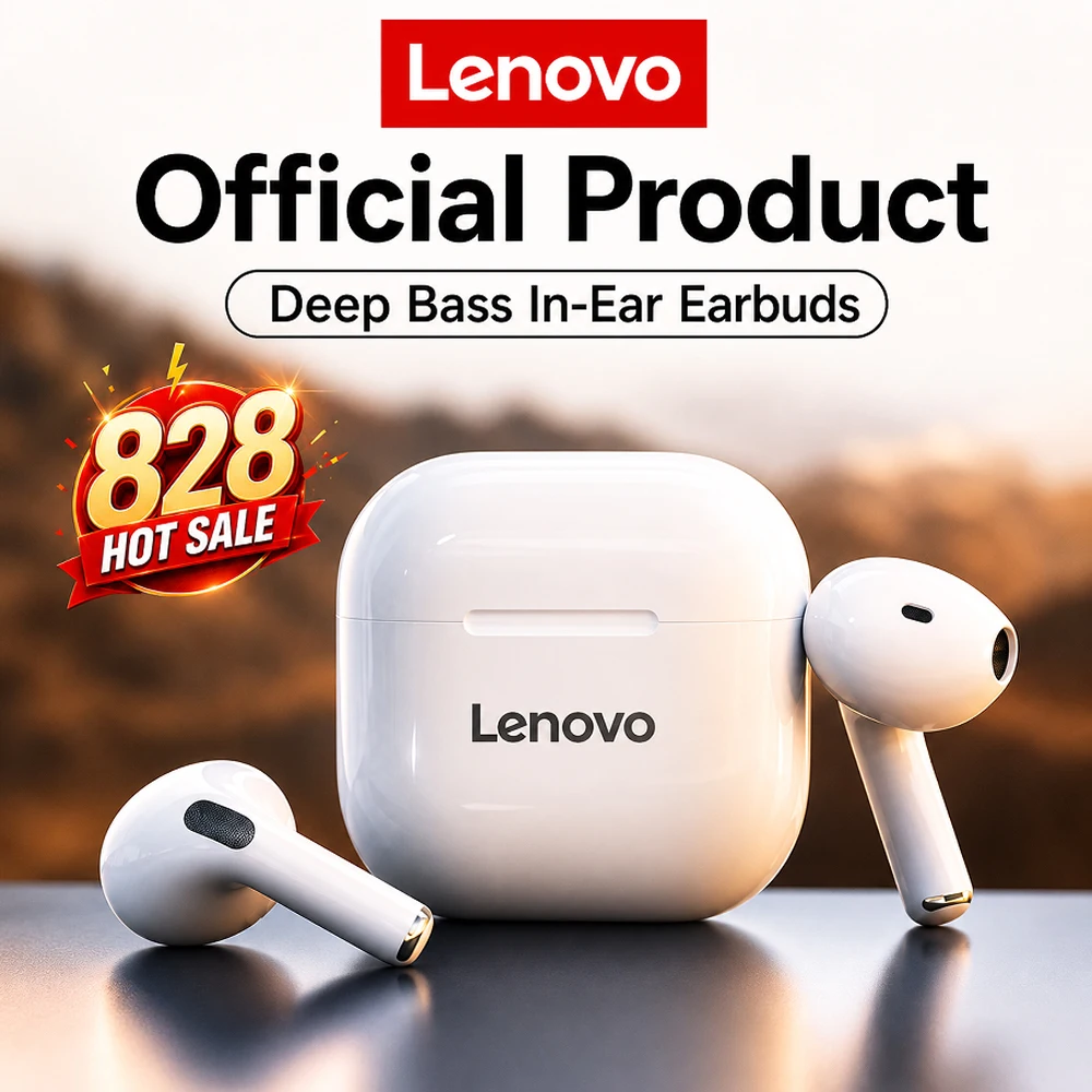 Наушники Bluetooth LenovoLP40 TWS с эффектом погружения в звук, HIFI, с микрофоном, беспроводные наушники с сенсорным управлением, HD-вызовы, игровые наушники, модные