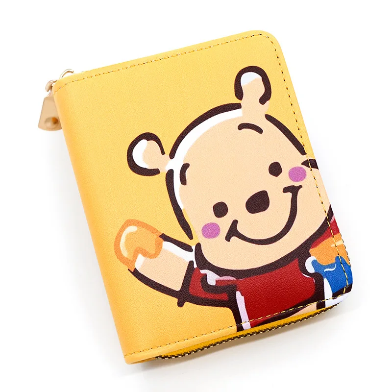 Kawaii Winnie The Pooth Mini Coin Purse Disney Cute Anime Piglet Tigger PU Wallet Children Money Storage Bag Birthday Gifts