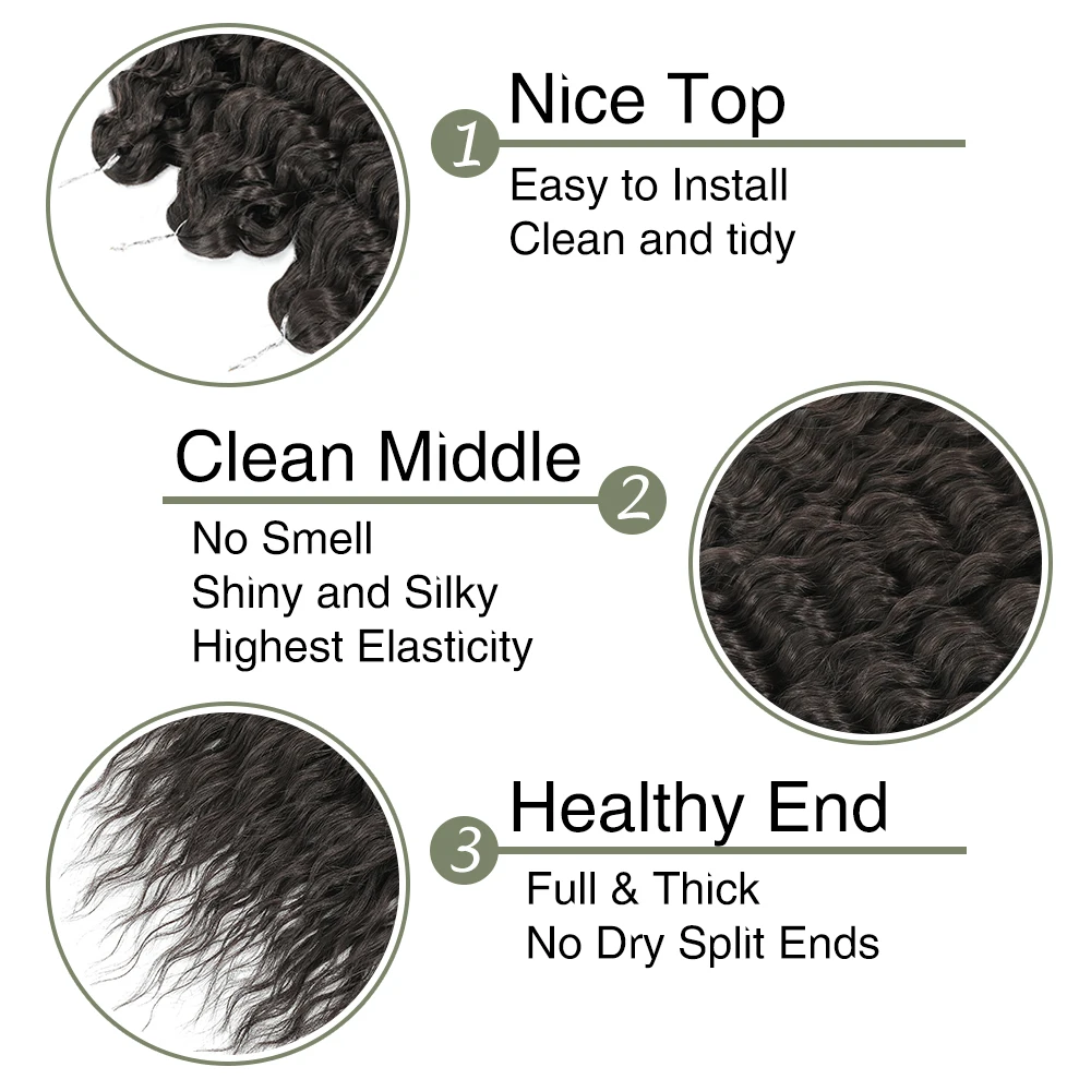 حليقة الشعر الاصطناعية موجة المياه تويست الكروشيه الشعر الأفرو تجعيد الشعر الكروشيه الضفائر أومبير تجديل الشعر التمديد للنساء #5