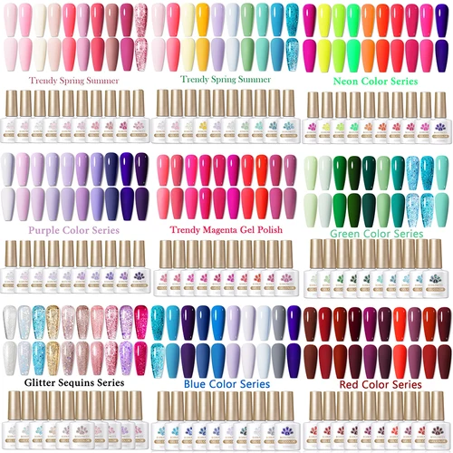 BORN PRETTY Juego de esmaltes de uñas en gel Ancora colección de colores rojos Soak Off UV LED Kit de esmaltes de uñas en gel para uñas de manicura DIY