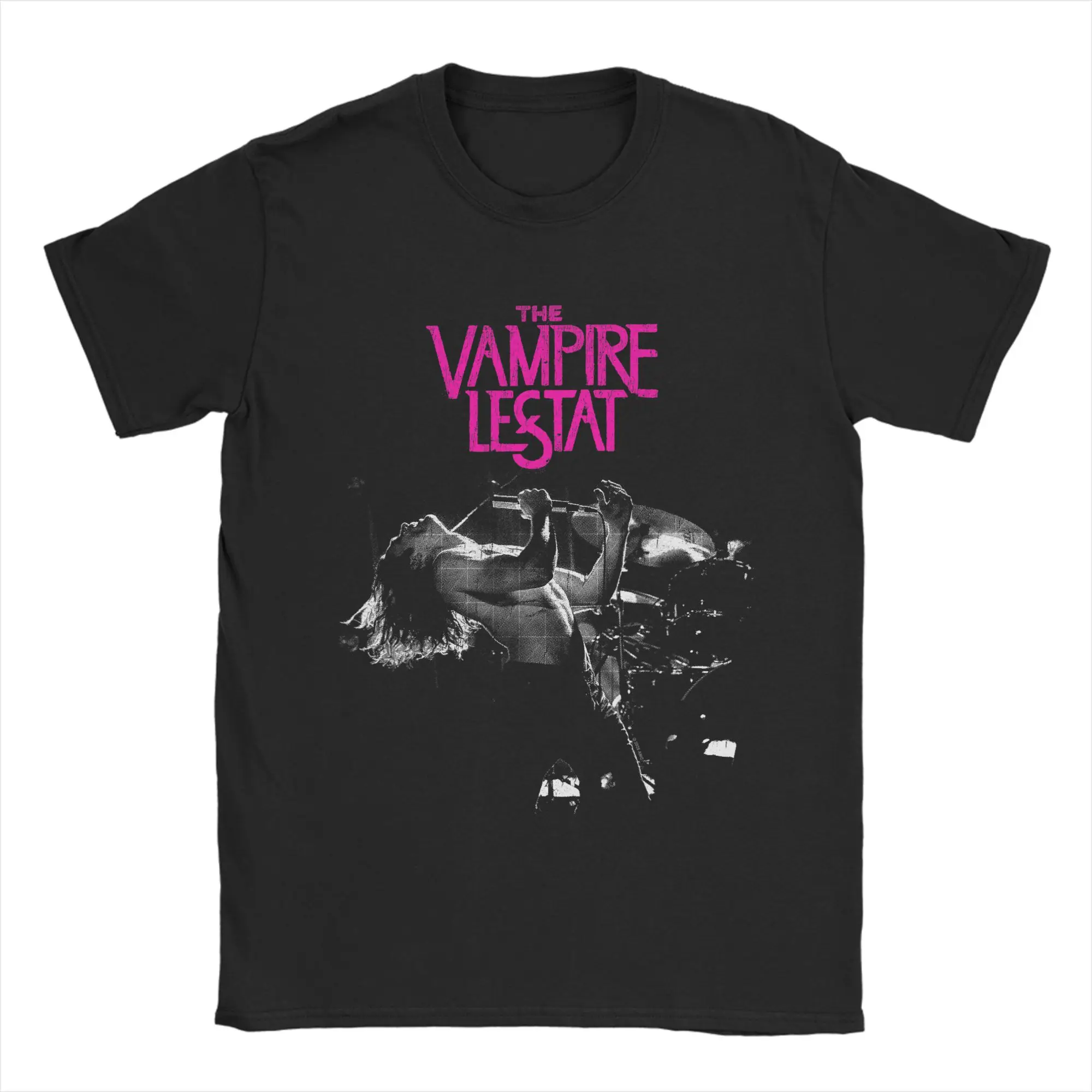 Herren-T-Shirts „The Vampire Lestat Live On Tour“ aus 100 % Baumwolle, Strand-Vintage-Kurzarm-T-Shirt mit O-Ausschnitt, Freizeit-Print-T-Shirt – Detail 5