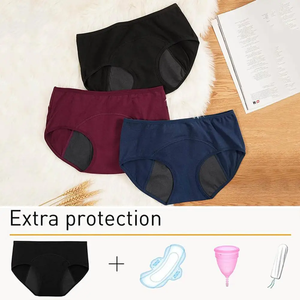 

Low-rise High Elastic Waterproof Layer Cotton Crotch Menstrual Panties Women Leakproof Physiological Period Solid Color Briefs