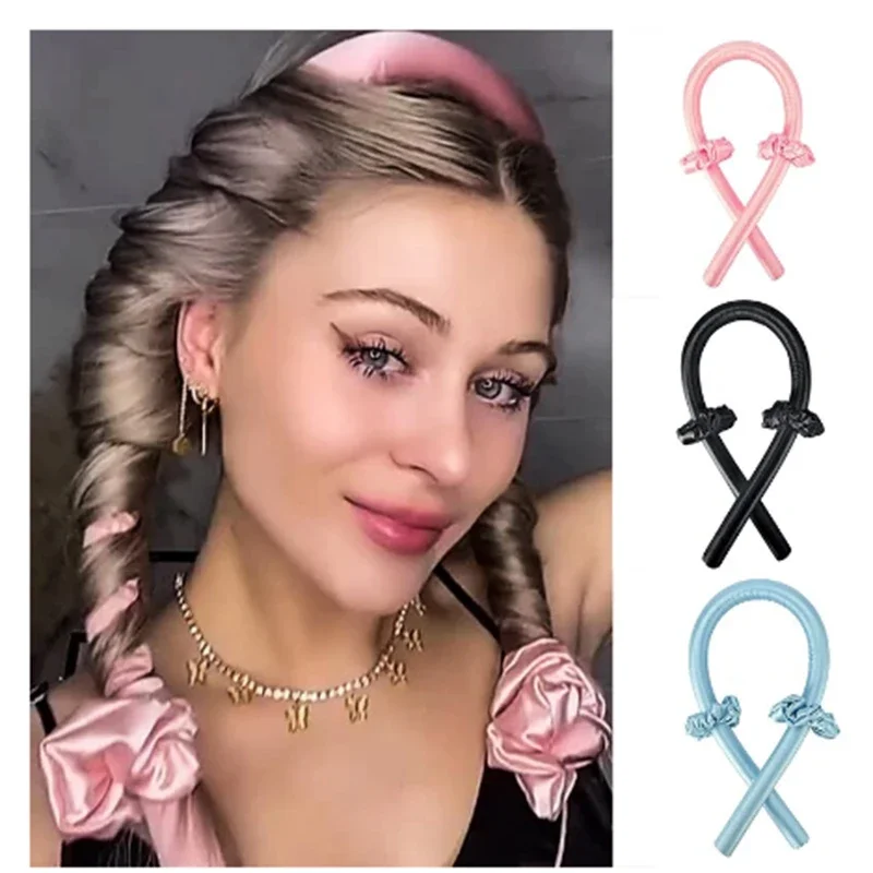 Hair Products Heatless Curling Rod Headband No Heat Silk Curls Ribbon Hair Rollers Sleeping Soft Headband Lazy Hair Accessoire