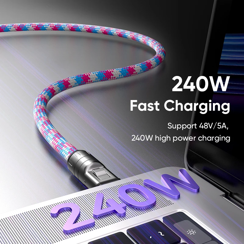 WONDRARISE 5A 240W USB-C to USB-C Fast Charging Cable - 3.9ft, 480Mbps Data Transfer for iPhone 16, iPad, Samsung Galaxy Tablets