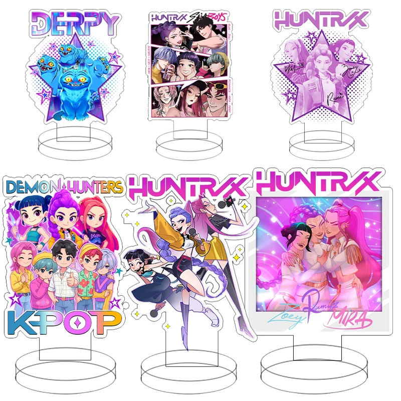 

Аниме 15 см аниме KPop охотники на демонов модель акриловая подставка домашняя тарелка настольный орнамент Kawaii Superstar Mira Rumi Zoe дисплей стоячий