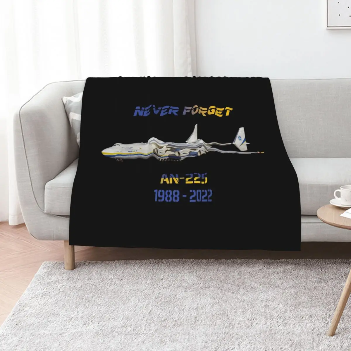 AN-225 Never forget Throw Blanket Furry sofa bed Blankets For Bed Soft Beds Designers for sofa Blankets