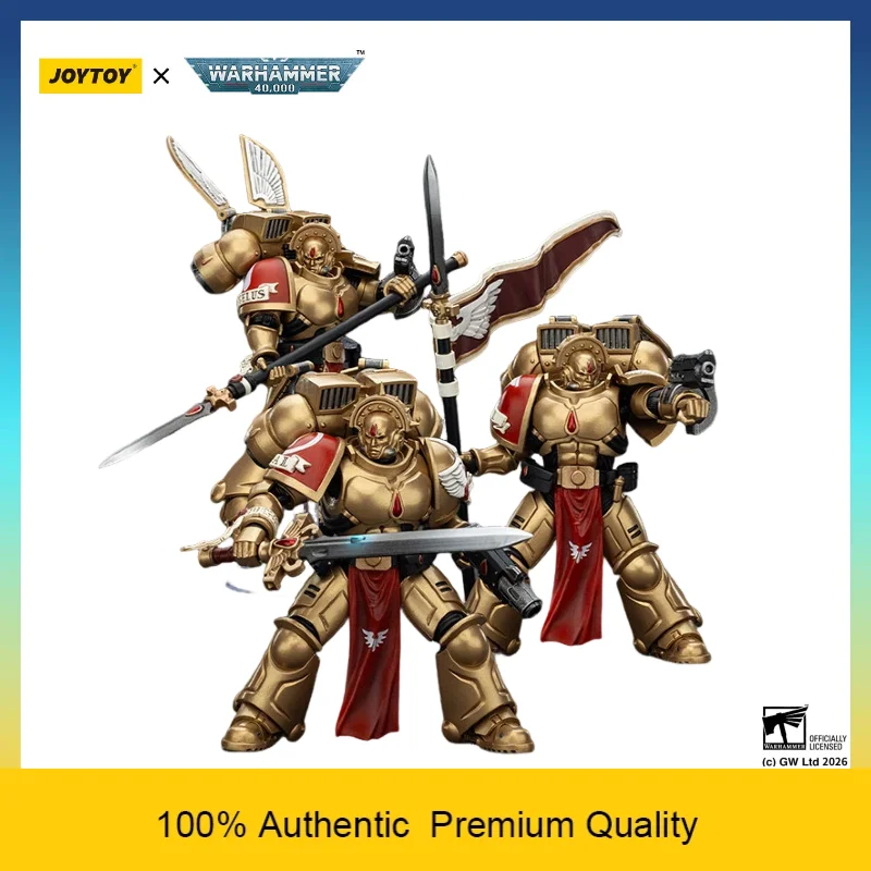 In Stock JOYTOY Warhammer 40k Blood Angels Sanguinary Guard 3-Pack 1/18 Scale Articulated Action Figures Collectible Model Toy