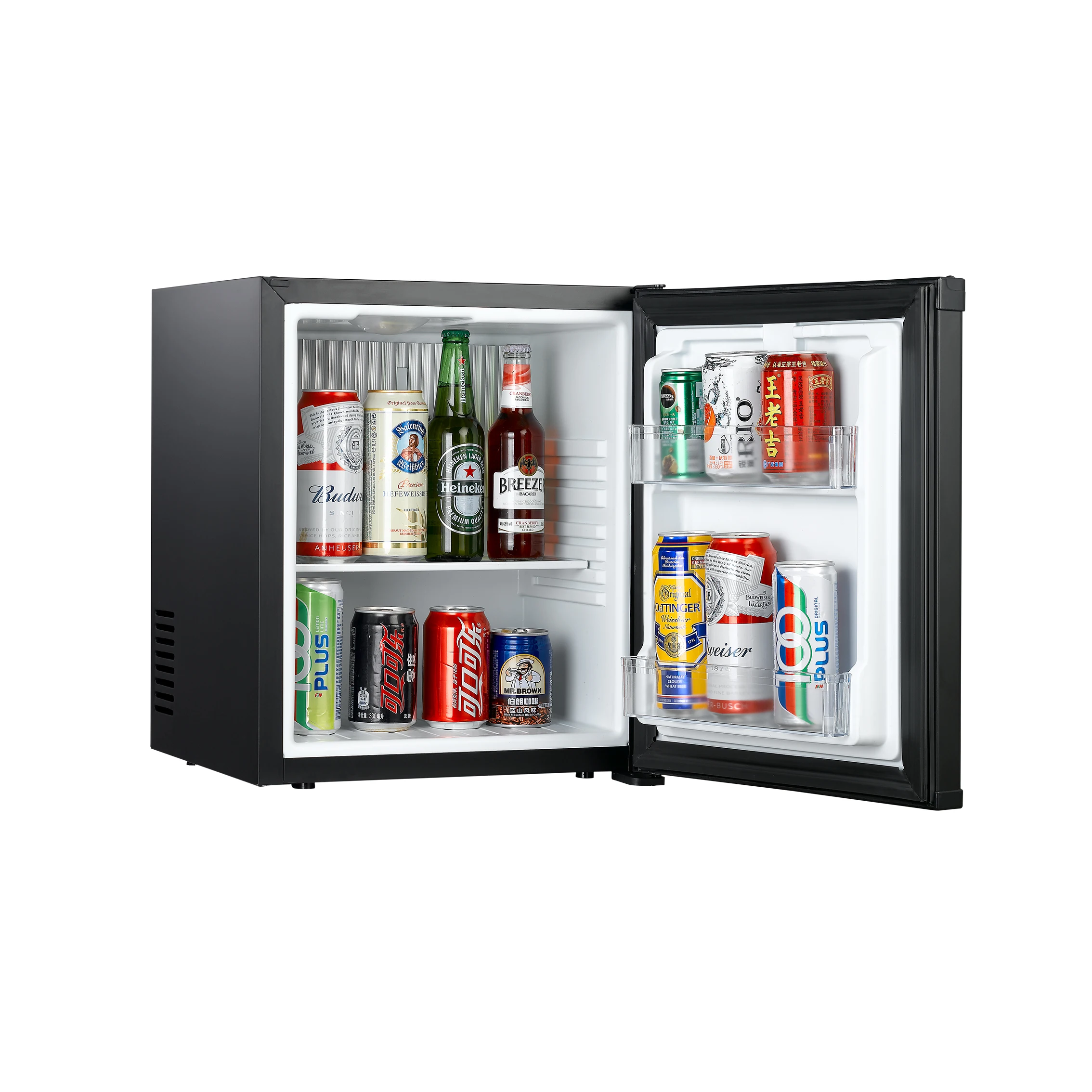 Custom 30L Electric Mini Hotel Room Fridge Portable Table Top Beverage Freezer UK Plug Energy Efficient Stainless Steel for