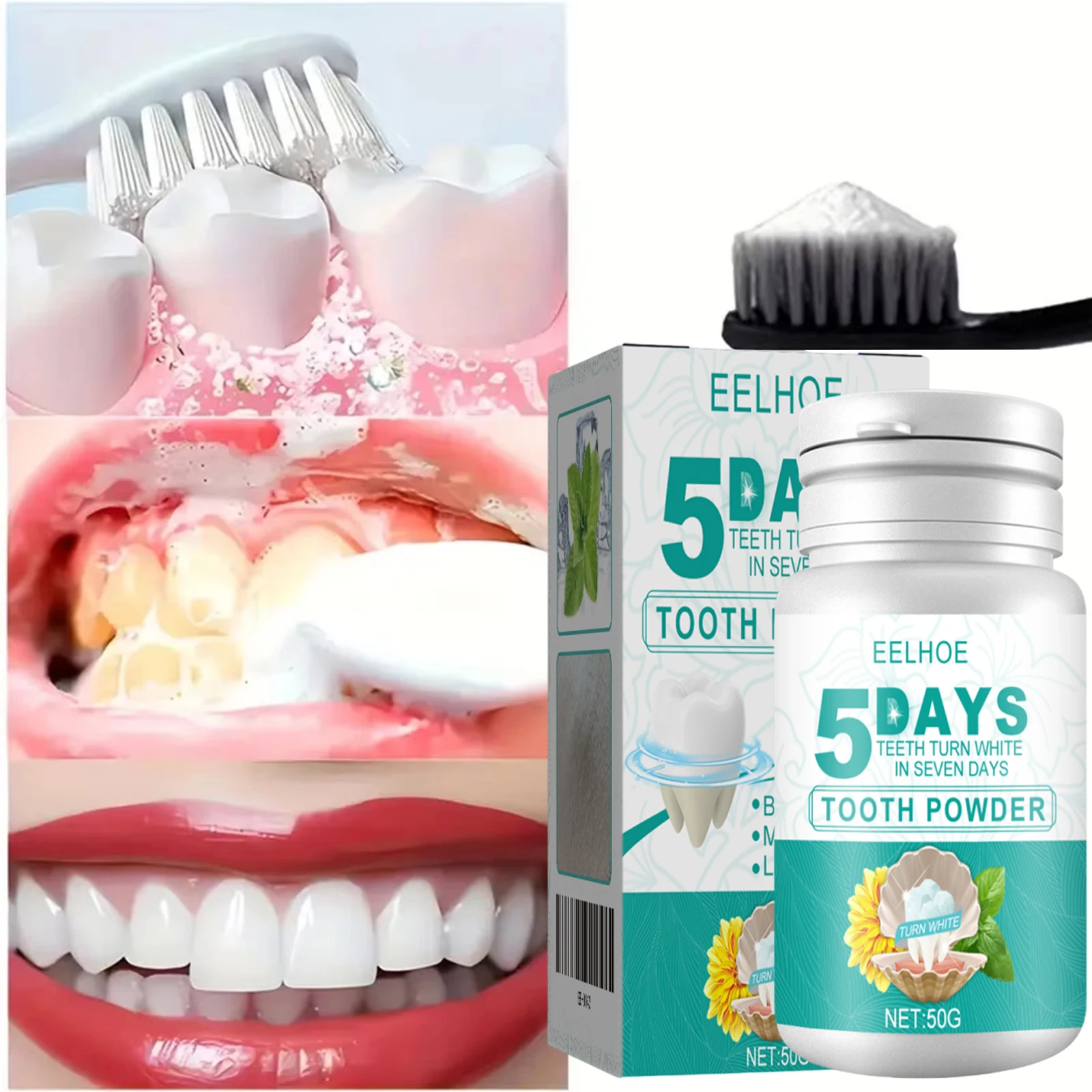Mint Tooth Powder Fresh Breath 5 Days Teeth W-hitening Remove P-laque Stains Dental Calculus Oral Hygiene Cleaning Fresh Breath