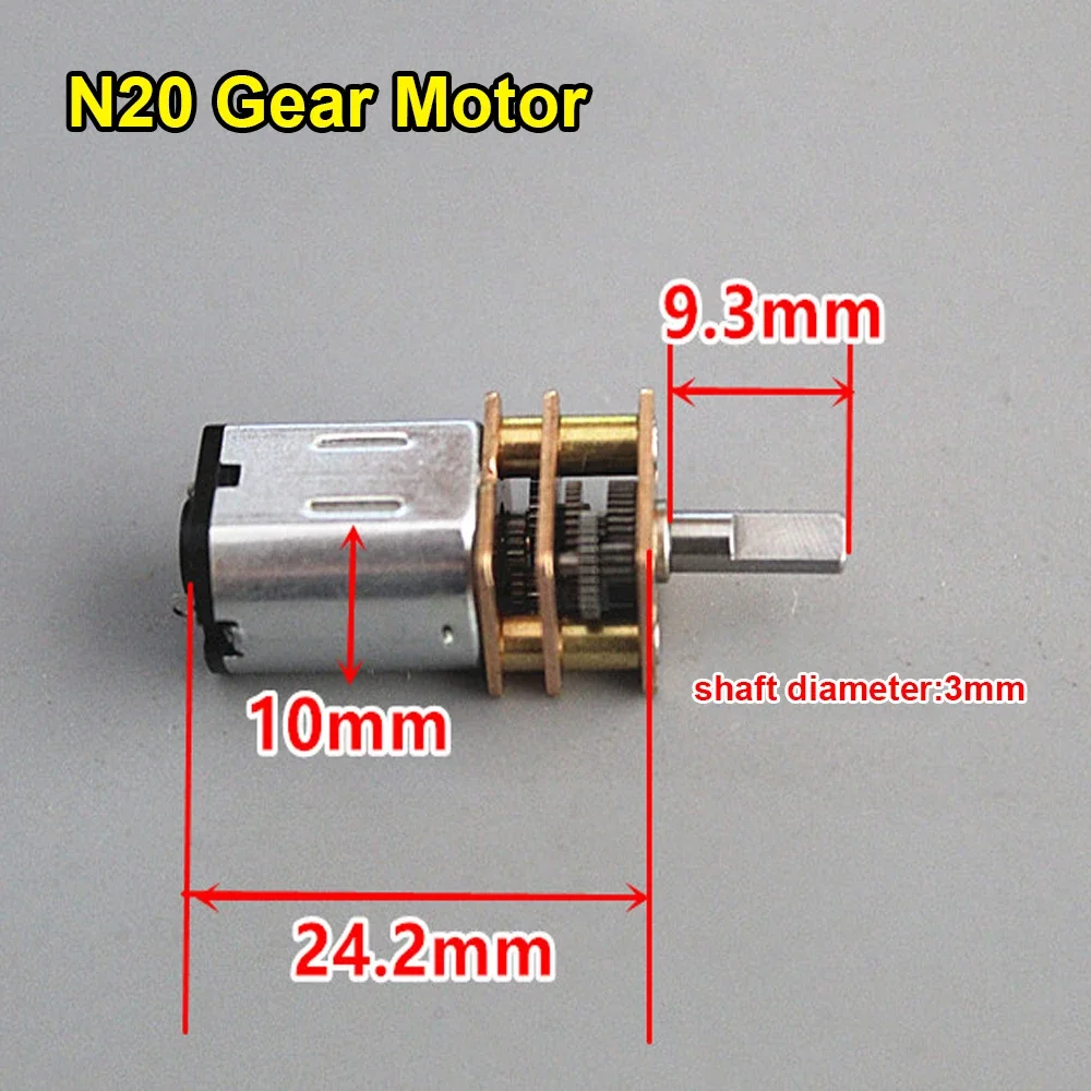 Mini N20 Gear Motor DC 3V-6V 86RPM Slow Speed Full Metal Gearbox Reducer Electric DC Gear Motor Reducer Robot Smart Lock Door
