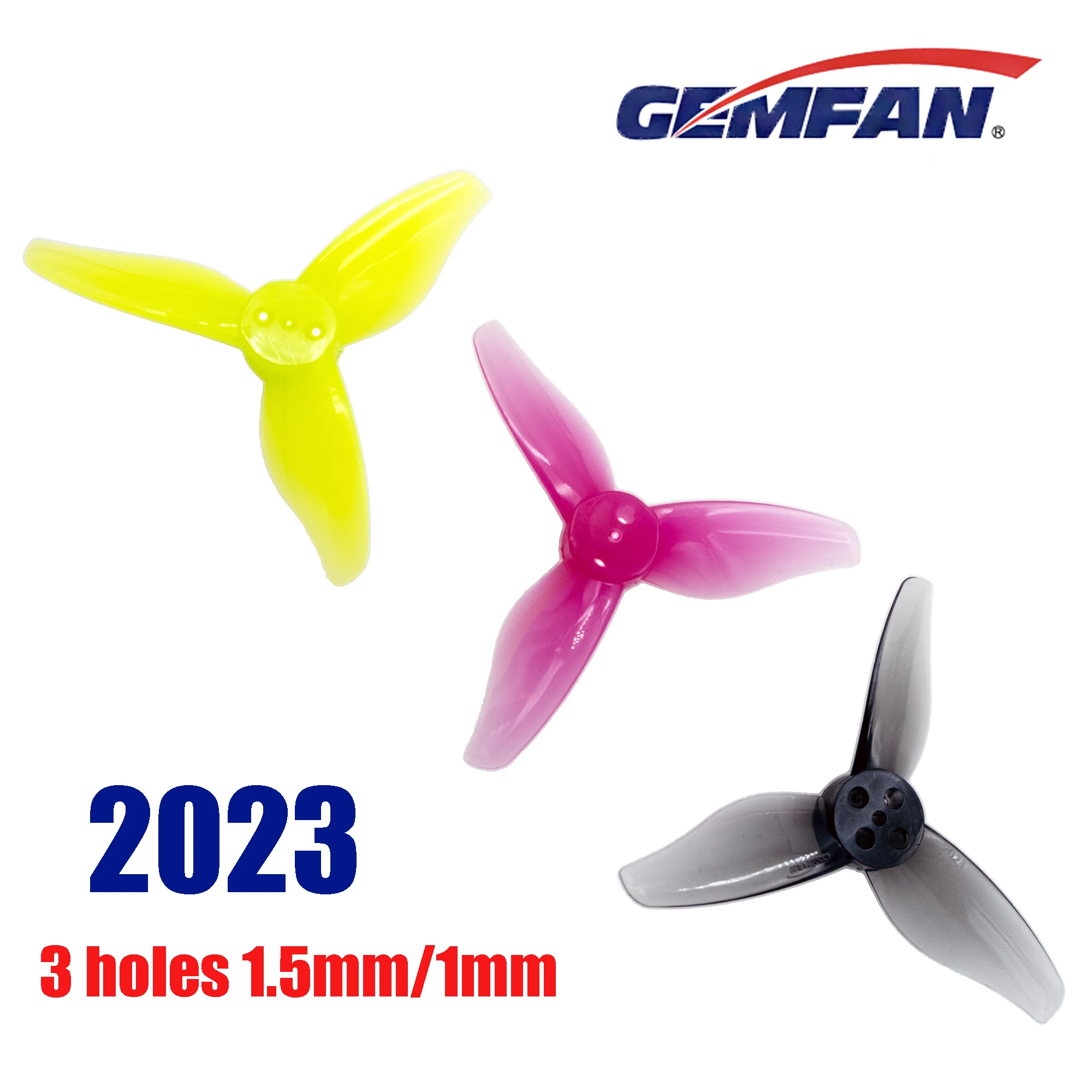 4Pairs Gemfan Hurricane 2023 2X2.3X3 3-Blade Toothpick Propeller 1mm 1.5mm for RC FPV Racing Freestyle 2inch Toothpick Drones