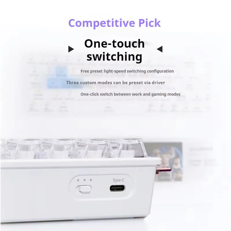 Atk 68rx Magnetic Axis Keyboard Wired Connection Ergonomic Removable Diy Decoration Rgb Lighting Effect Gaming Esports Keyboard