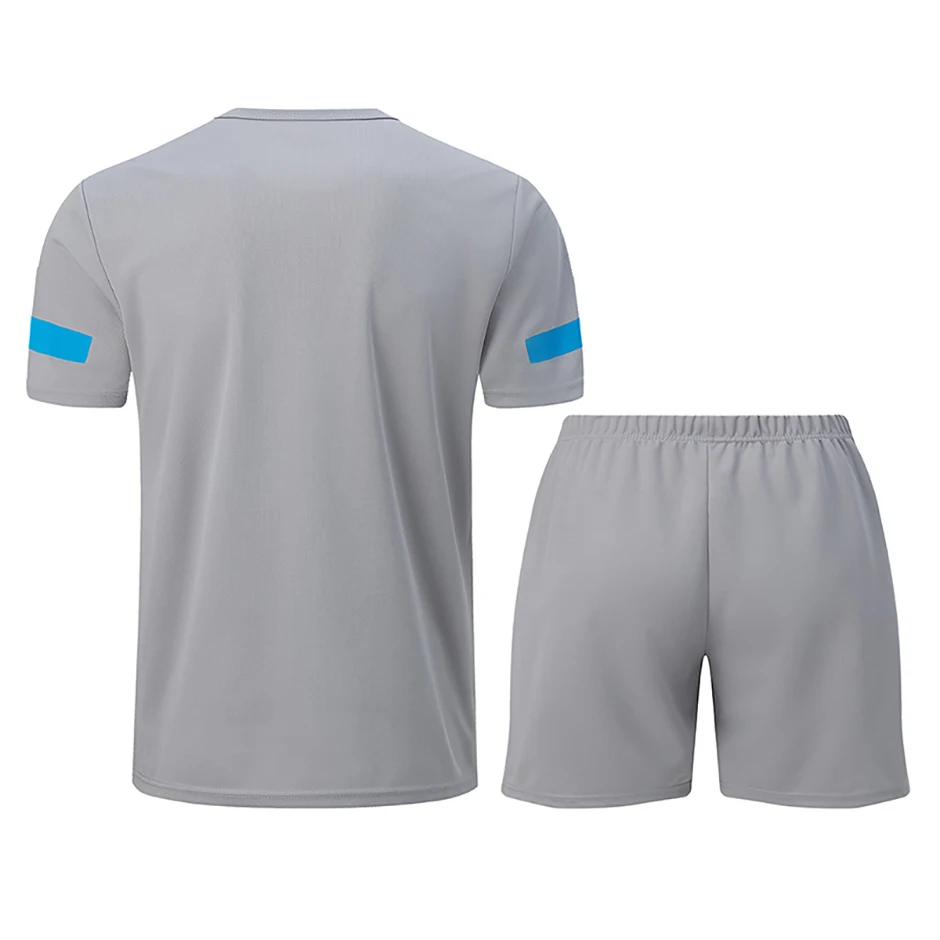 2-teiliger Herren-Sportanzug aus Mesh, atmungsaktiv, schnell trocknend, locker, Übergröße, Laufen, Fitness, Bergsteigen, lässig, kurzärmelige Shorts – Detail 7