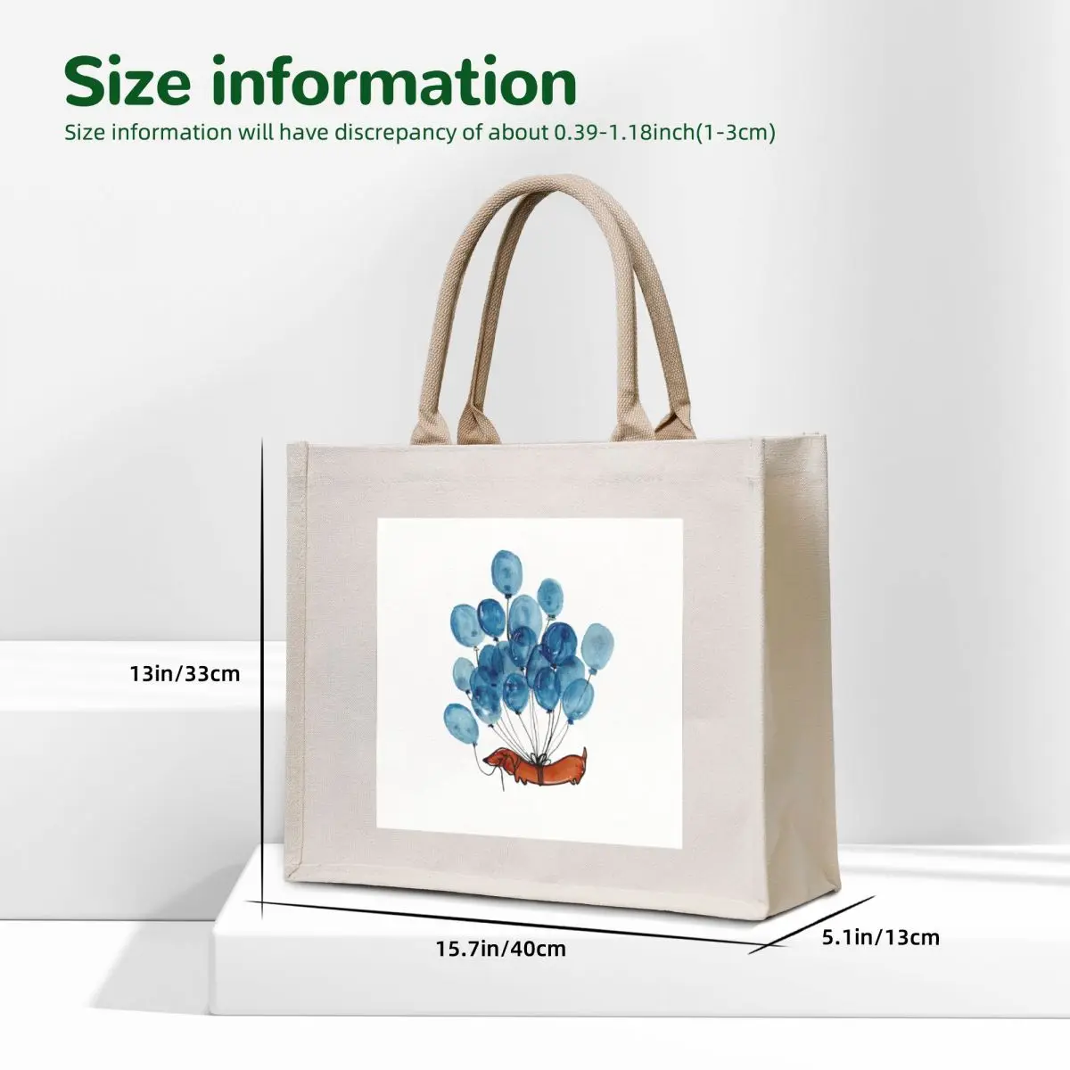 Dachshund dog and balloons Tote Bag shopping cart bags tote bags aesthetic Handbags women bag luxury women