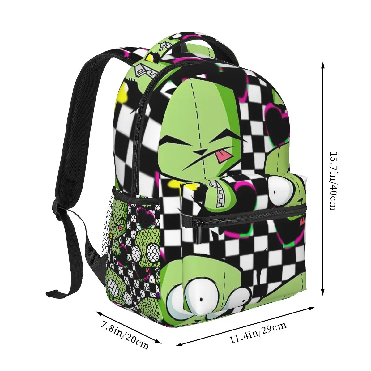 Gir Invader Zim Anime Backpack Student Boys Girls BookBag Kids School Bag Computer Shoulder Bags for Men Women