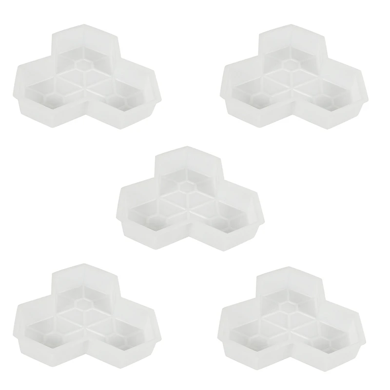 5Pcs Path Mold Maple Leaf Concrete Manually Plastic Stepping Stone Paving Molds For Pavement Courtyards Square