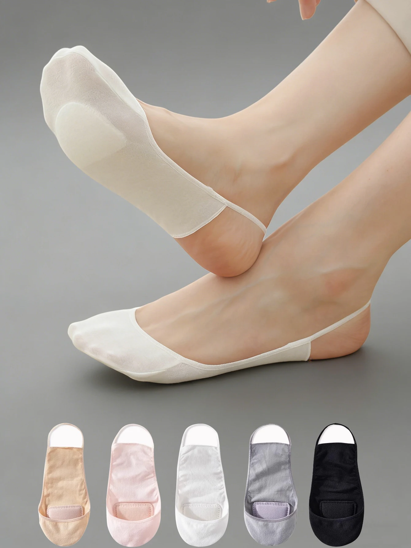 5 Pairs Suspenders Women  Boat Socks Invisible Shallow Mouth