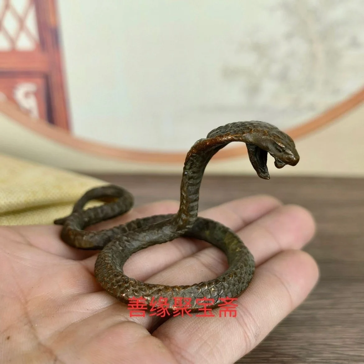 

Solid snake mini pocket cobra bronzeware handicrafts tea pet play handle pieces