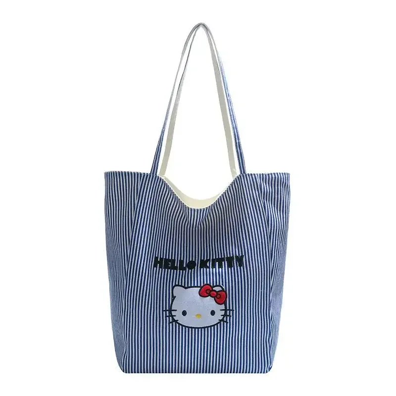 لطيف مرحبا كيتي حقيبة كروسبودي الأزرق شعرية حقيبة كتف فتاة سعة كبيرة شعرية حمل حقيبة أكياس التسوق المحمولة