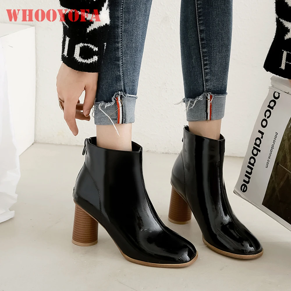2026 Winter Mature Women Ankle Booties Pointed Toe High Heels Oversized Lady Formal Shoes Large Small Plus Size 32 44 48