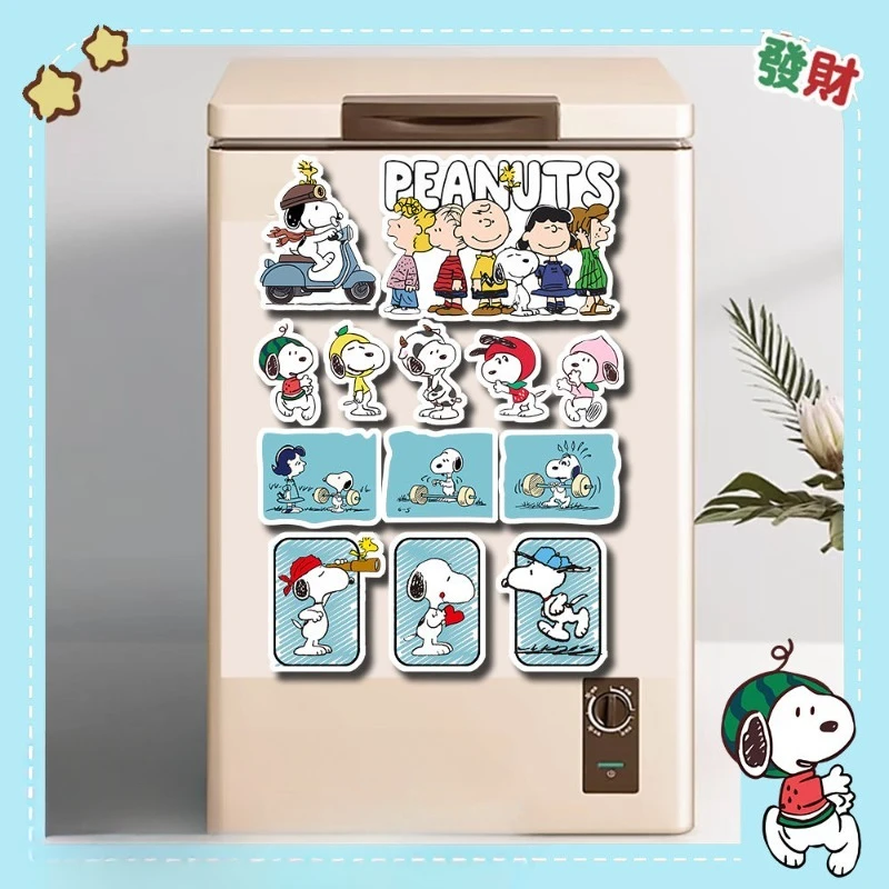 Snoopy Woodstock Charlie Brown Creative Anime Movie Cute Refrigerator Magnet Personalized Cartoon Kawaii Room Decoration Magnet