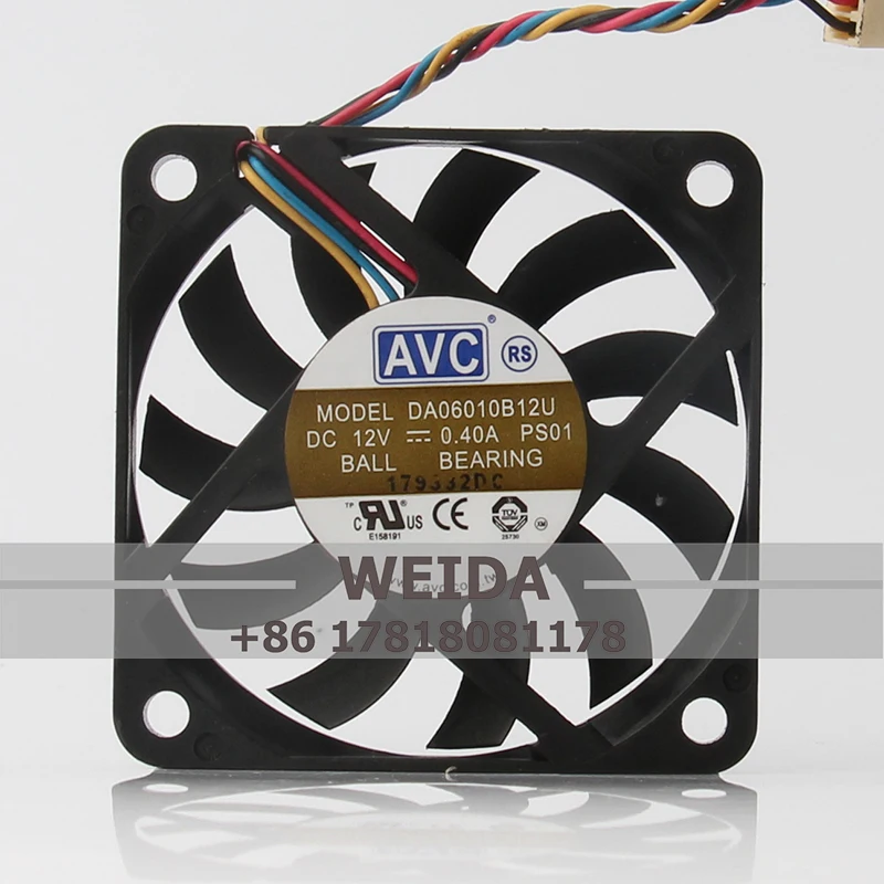 

DA06010B12U Case Cooling Fan Pwm Fan Slim For AVC Thickness 6010 12V 0.40A 60 * 60 * 10MM ultra-thin Air Volume