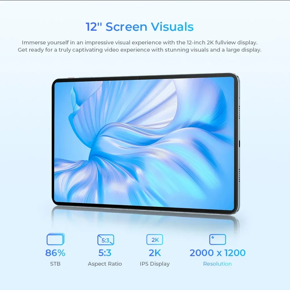 Oukitel OT5 Tablet 11000mAh 12GB+256GB 12" FHD+ Android 13 Tablets 16MP Camera MTK Helio G99 Tablet Pad