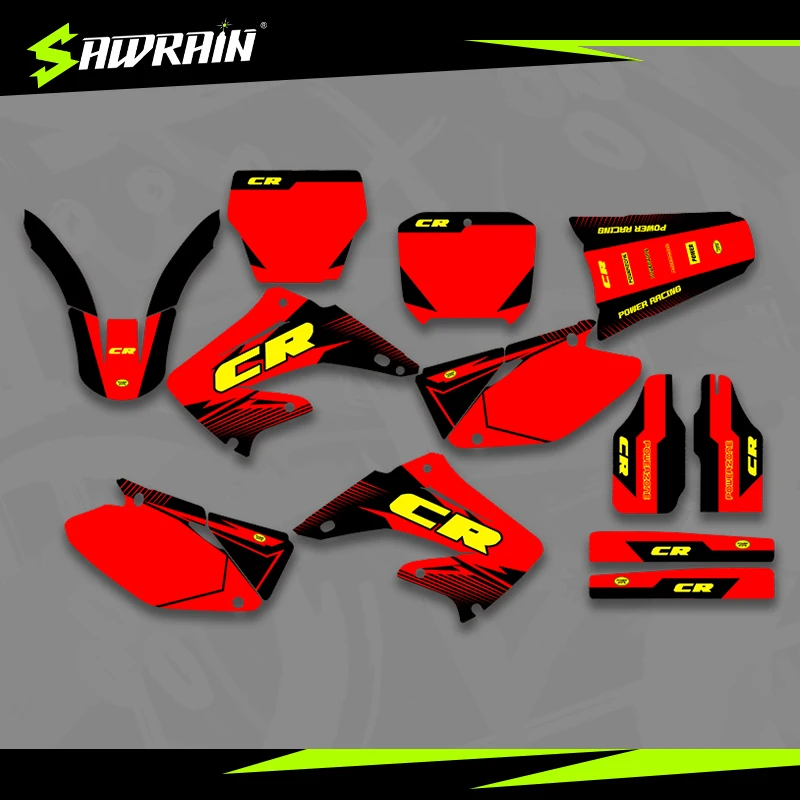 

Sawrain Motorcycle Graphics Backgrounds Decal Stickers Kits for HONDA 02-03 04-12 CR125-250 02
