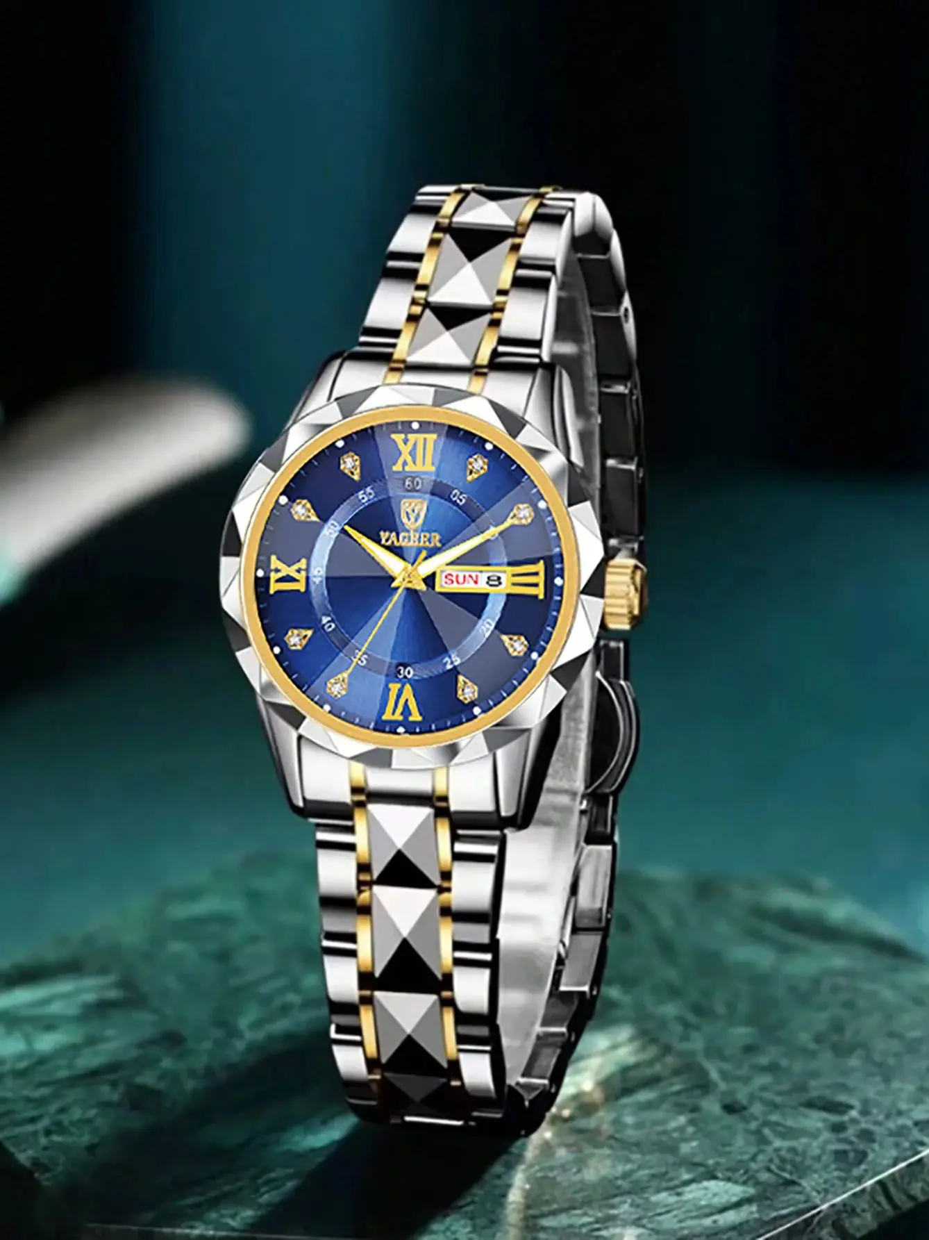 

Роскошные деловые женские маленькие кварцевые часы со светящимся календарем из нержавеющей стали - подарок на день рождения для нее