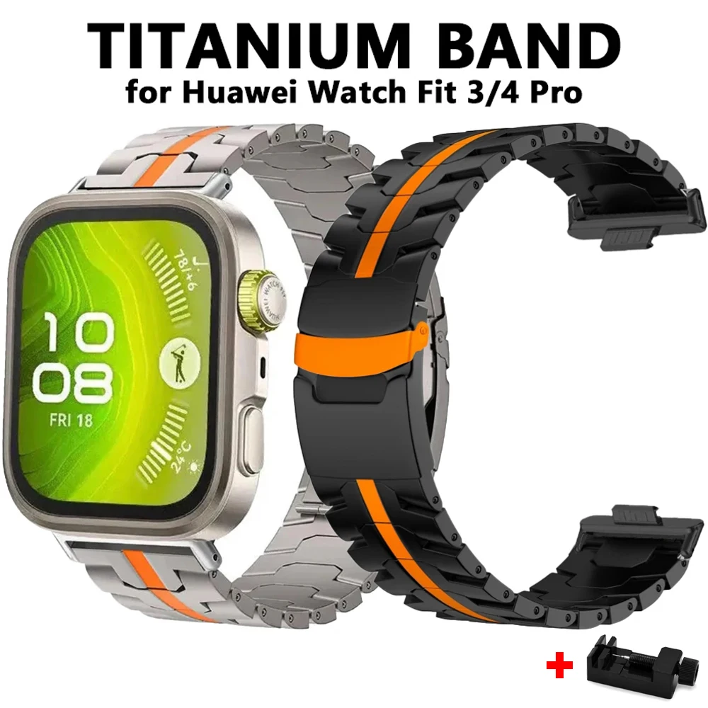 

MEN Titanium Strap for Huawei Watch Fit 4 Pro Luxucy Bracelet Correa for Huawei Watch Fit3 Fit4 Wrist Band Watchband Accessories