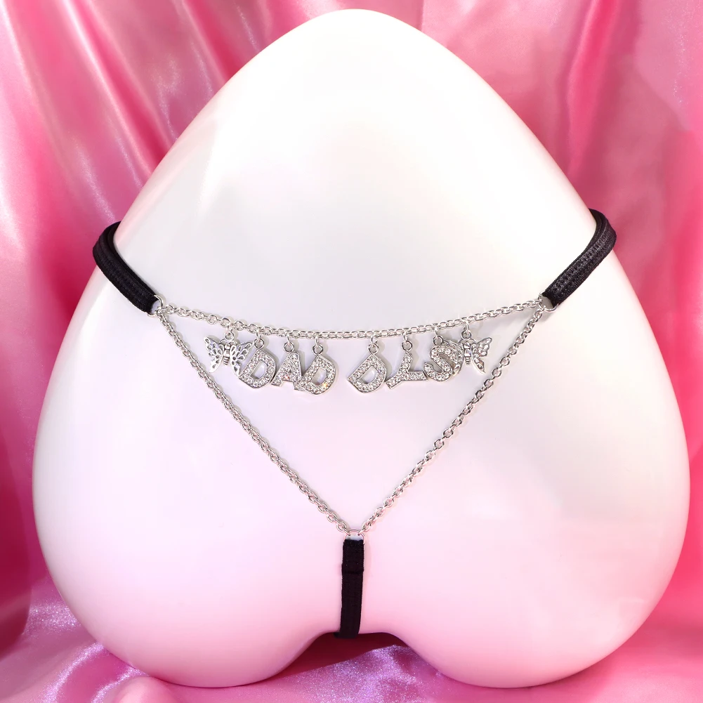 New Customized Crystal Letter Waist Chain Thongs For Women DIY Initial Name G-String Panties Underwear Gifts Dropshipping