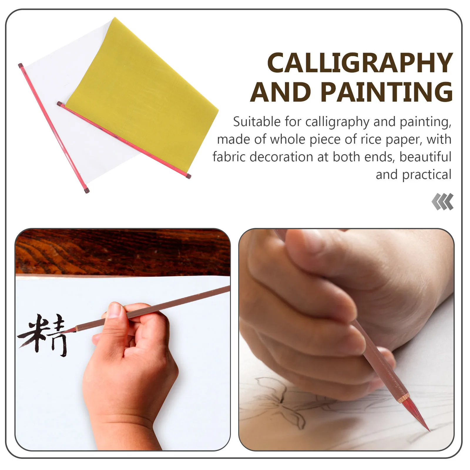 2Pcs Chinese Calligraphy Scroll Practice Water Writing Cloth Brush Ink Painting Scrolls Calligraphy Art Supplies