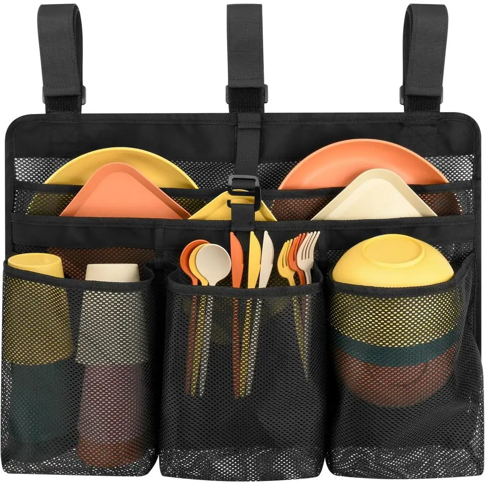 

Camping Dish Drying Bag Collapsible Dish Drying Rack, Portable Mesh Dinnerware Drainer Organizer or RV Campers Travel Trailers