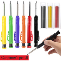 Soilder Carpentry Automatic Pencil Black Red Blue Lead Scribe Marker Carpenter's Pen For Metal Plastic Grass Wood Paper