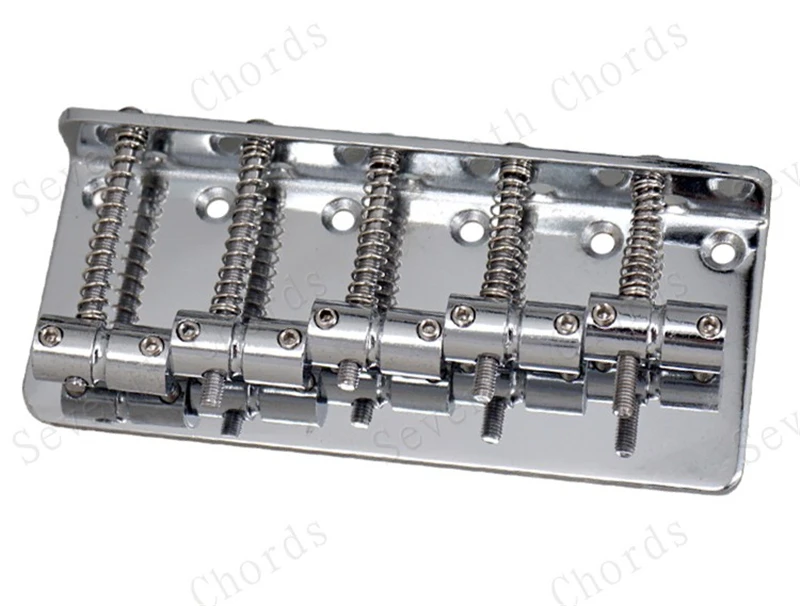 Silberne 5-Saiten-E-Bass-Gitarrenbrücke, Zubehörteile für Musikinstrumente – Detail 8