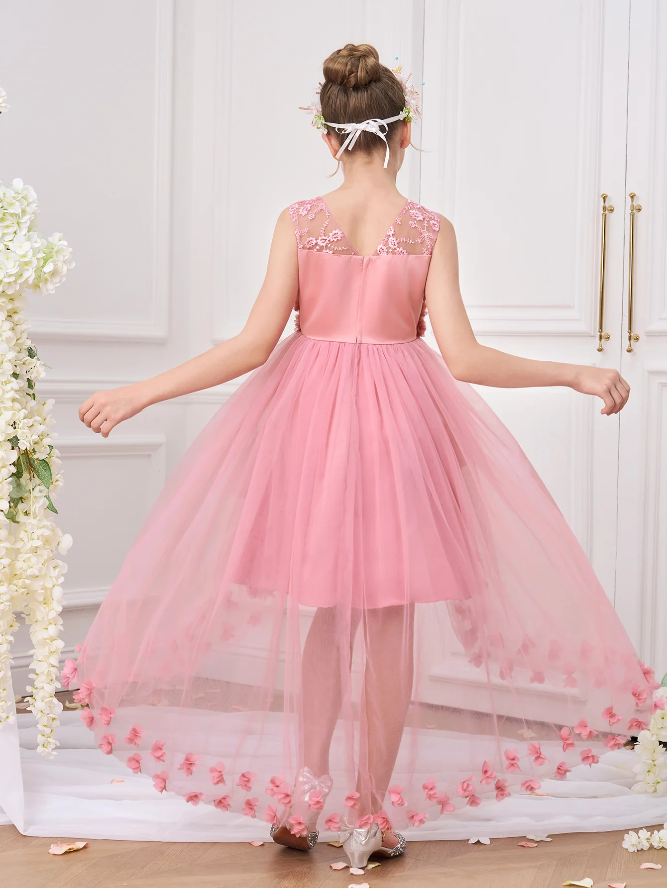 Summer Pink Flower Party Girls - Summer Clothing Teen Girls 评论和价格