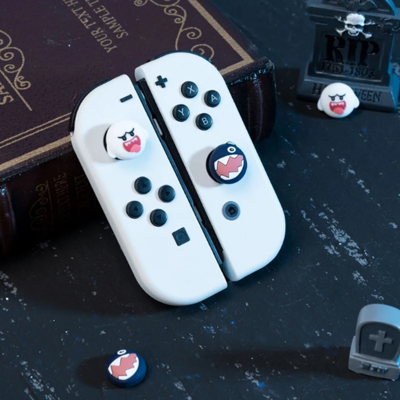 Woof Ghost Game Silicone Soft Thumb Stick Grip Cap Joystick Cover For Switch NS Oled/Lite Joy-con Controller Thumbstick Case