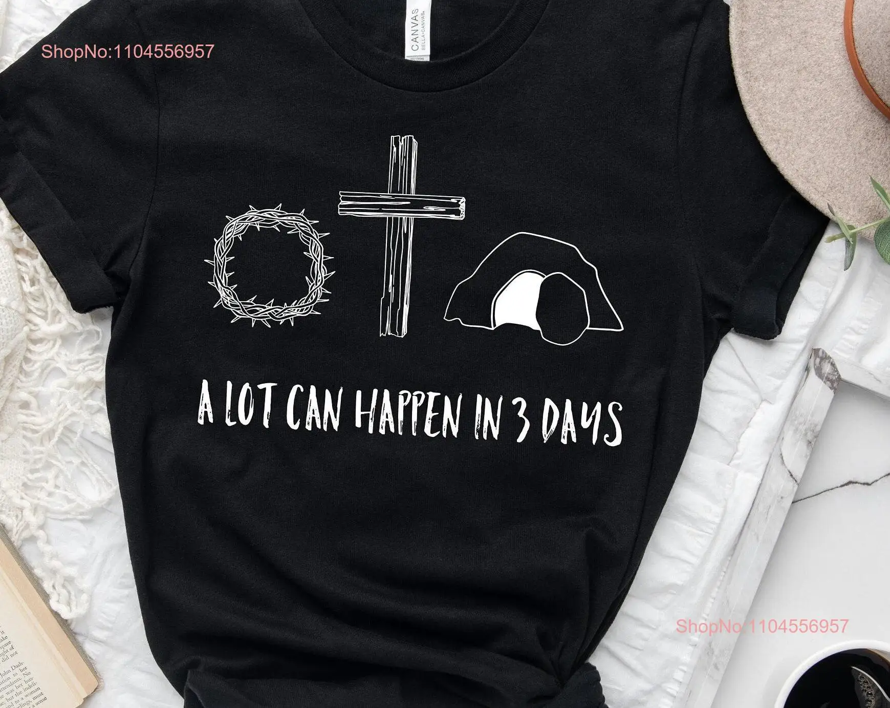 تي شيرت يسوع لعيد الفصح لتم ارتفع الكثير يمكن أن يحدث خلال 3 أيام بأكمام طويلة أو قصيرة #1