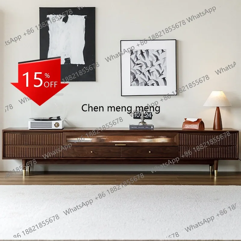 

L178 North American black walnut TV cabinet All solid wood Nordic combination Modern simple storage High foot video hall cabinet